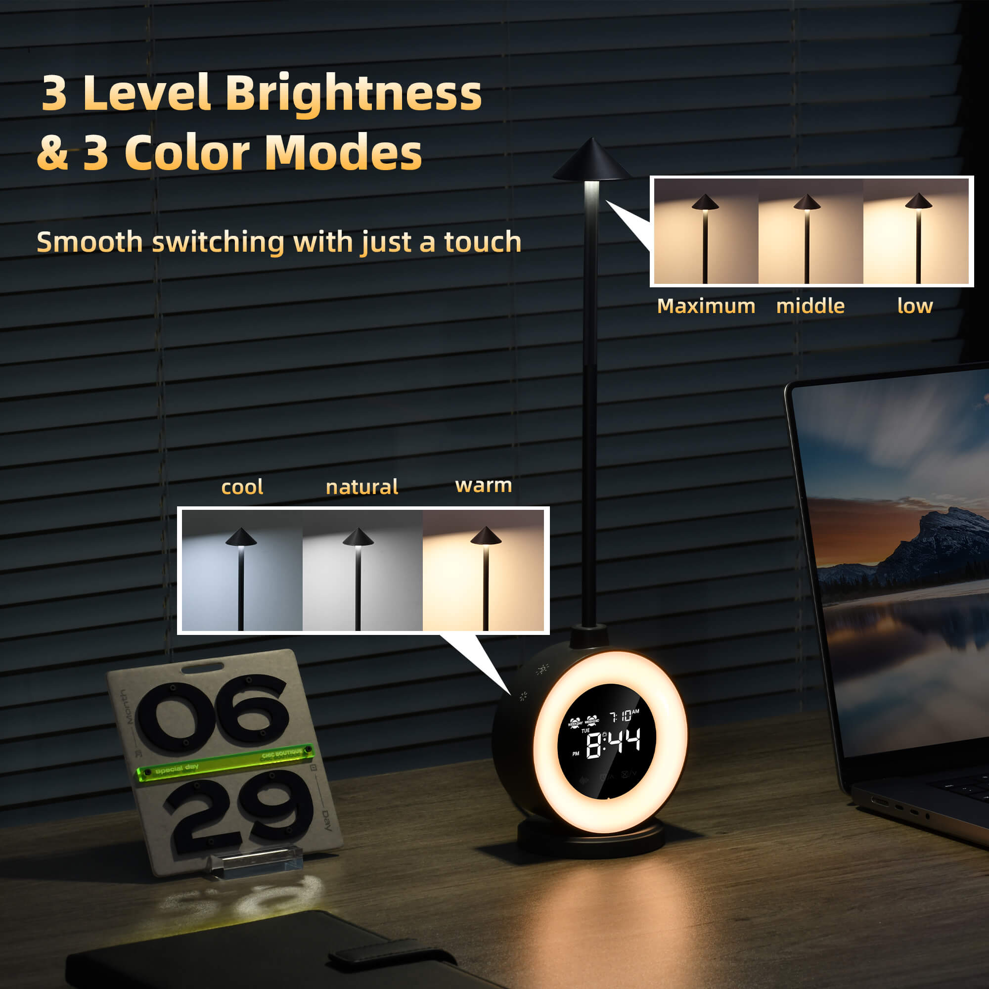 Capon LED Table Lamp with Digital Clock, Dimmable Night Light Touch Desk Lamp with White Noise, 2 Alarms, Wake-up Light, RGB Ambient Light, Aluminum Bedside Lamp for Girls Boys Teens Christmas Gifts Capon LED Table Lamp with Digital Clock, Dimmable Night Light Touch Desk Lamp with White Noise, 2 Alarms, Wake-up Light, RGB Ambient Light, Aluminum Bedside Lamp for Girls Boys Teens Christmas Gifts